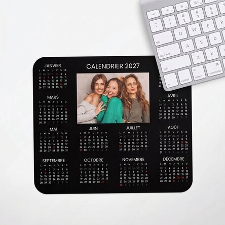 Tapis de souris personnalisé avec une photo et un texte - Calendrier