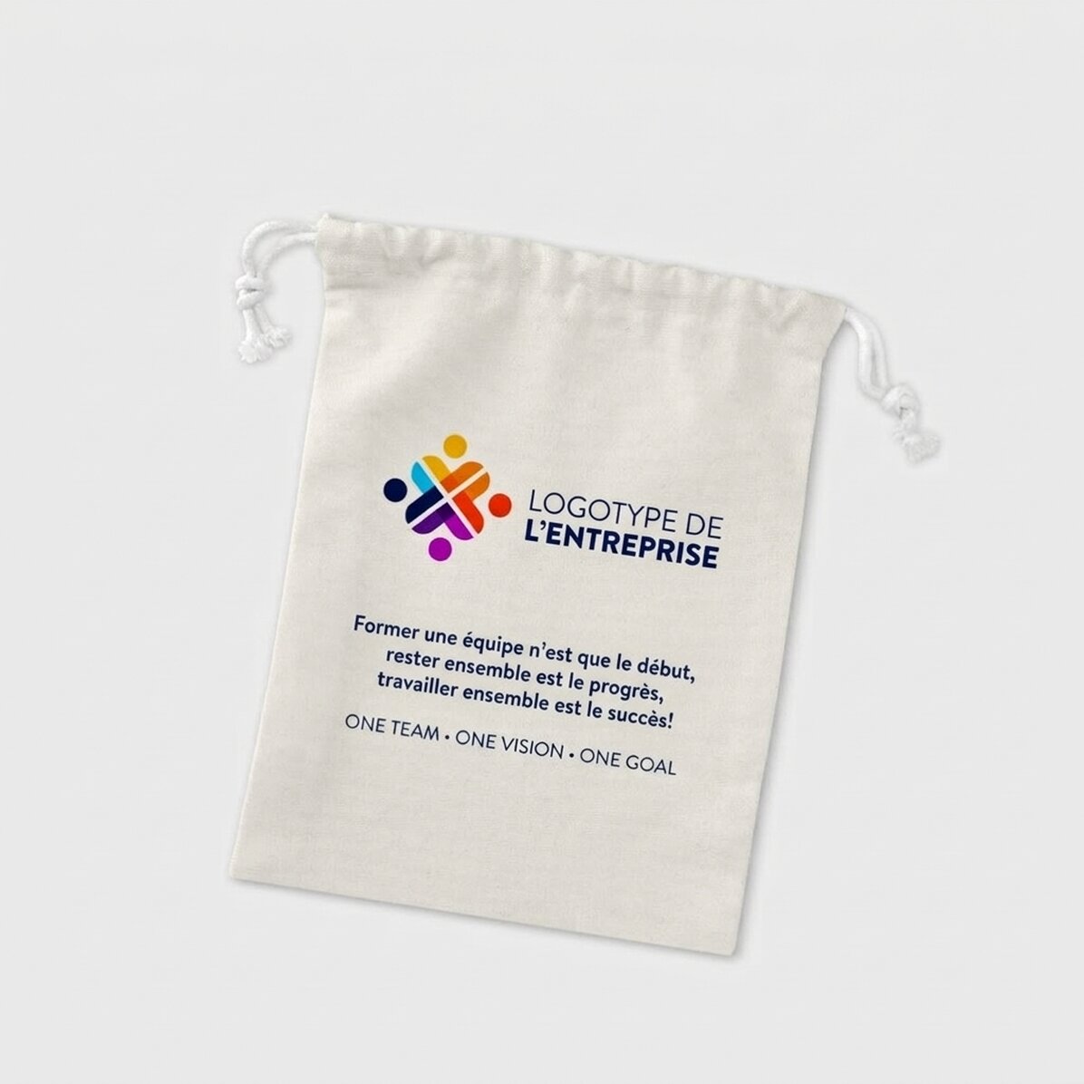 Petit sac cadeau personnalisé avec logo et message