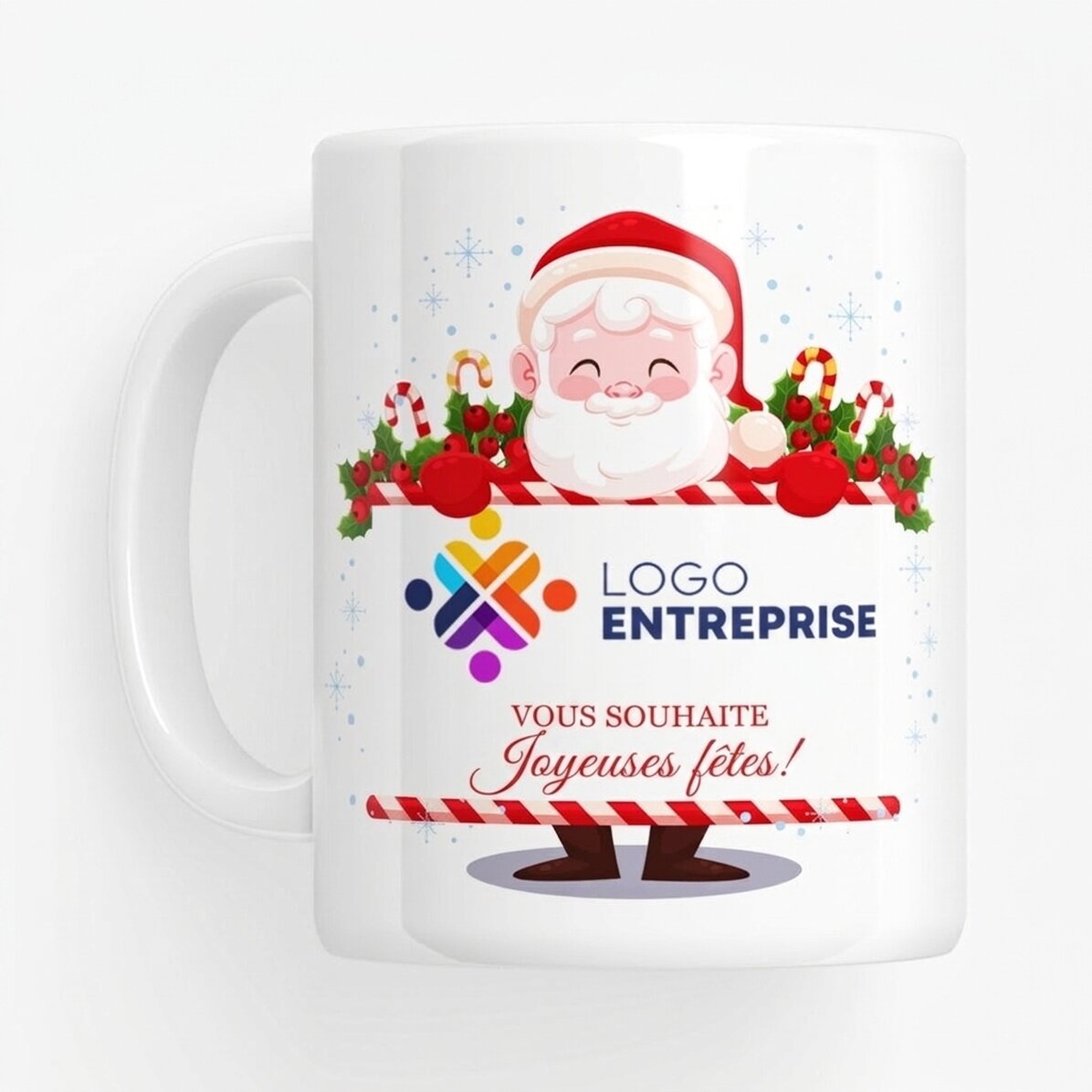Tasse personnalisée avec logo et message - Père Noël