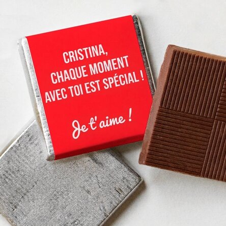 Mini-chocolat personnalisé avec un message