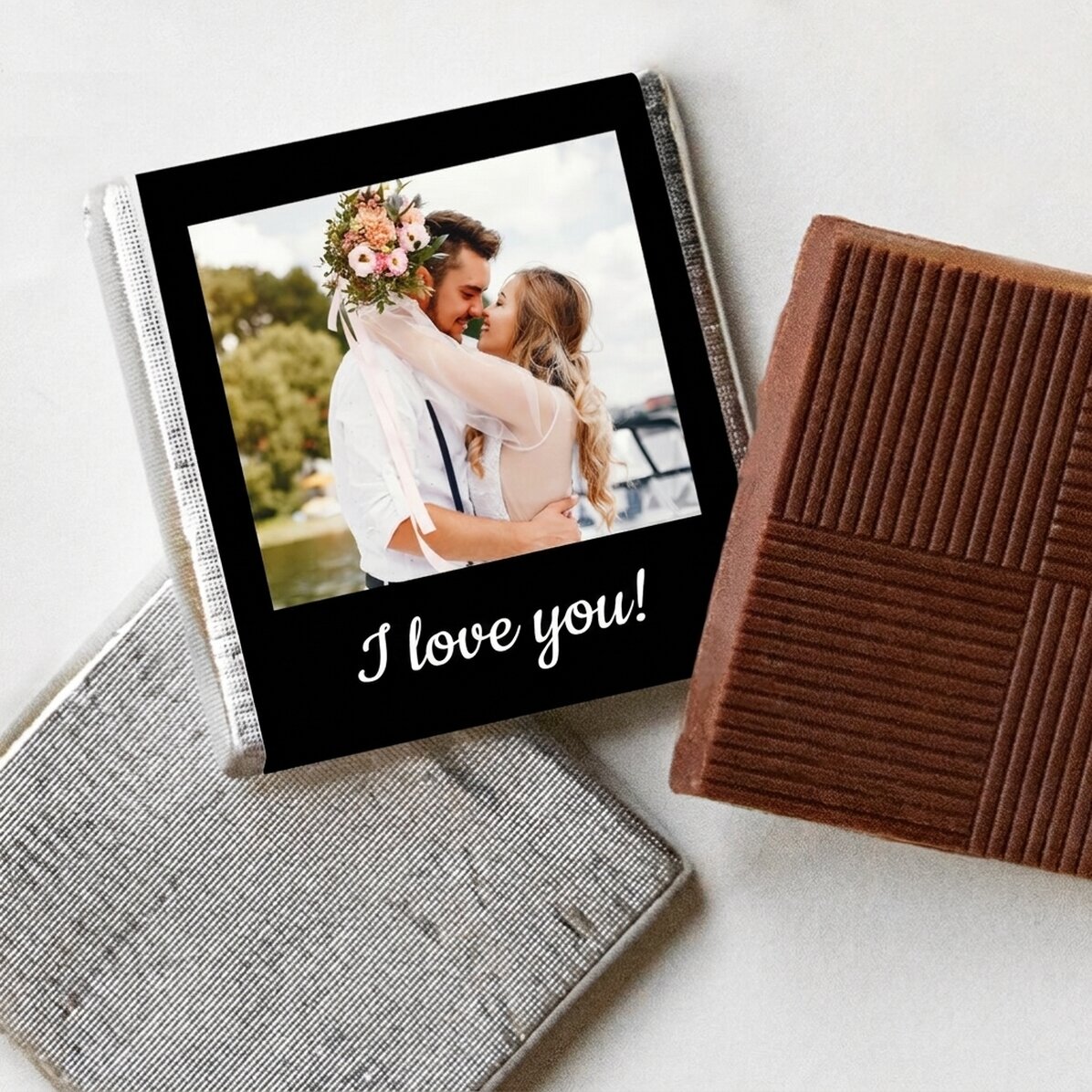 Mini-chocolat personnalisé avec une photo et un texte