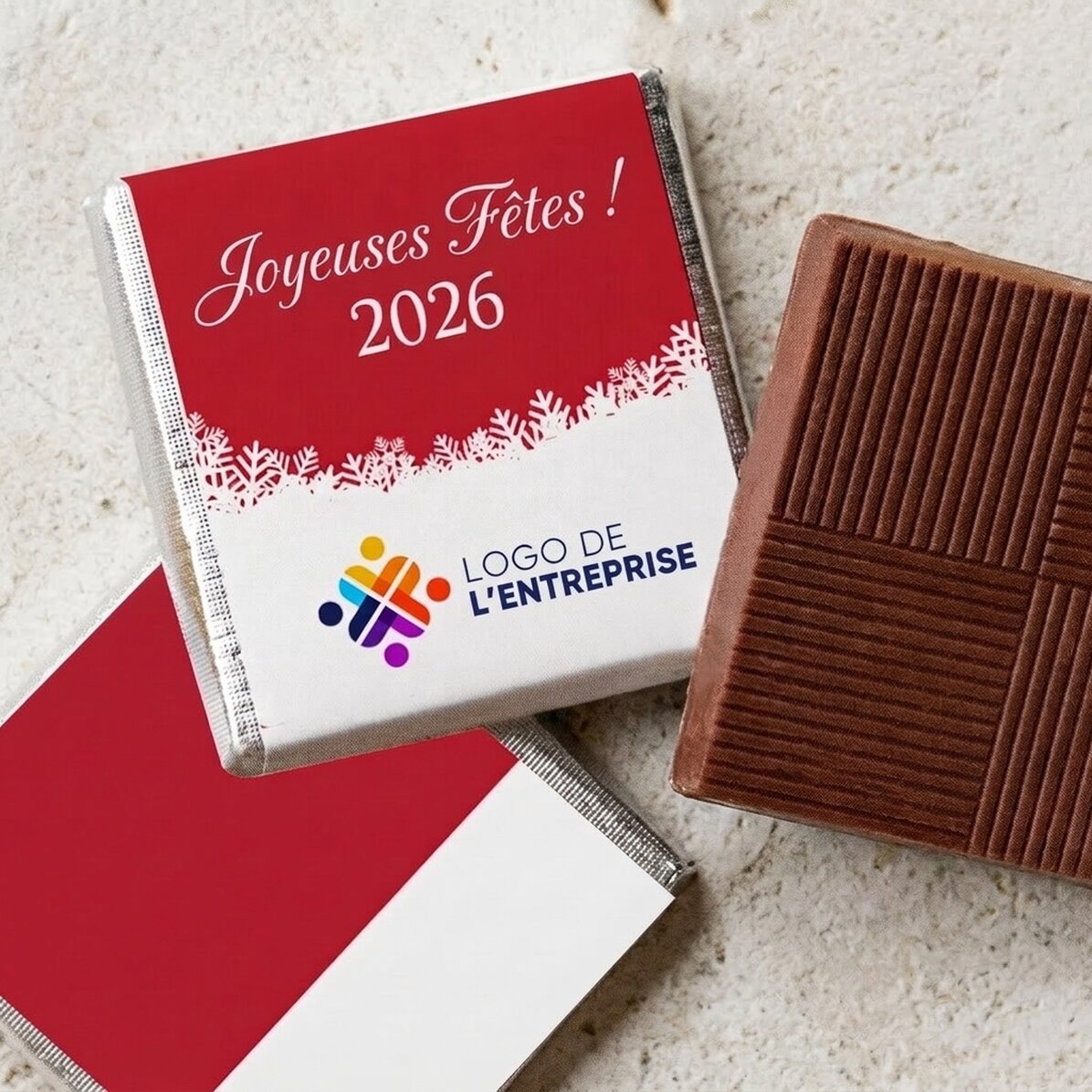 Mini-chocolat personnalisé avec logo et message