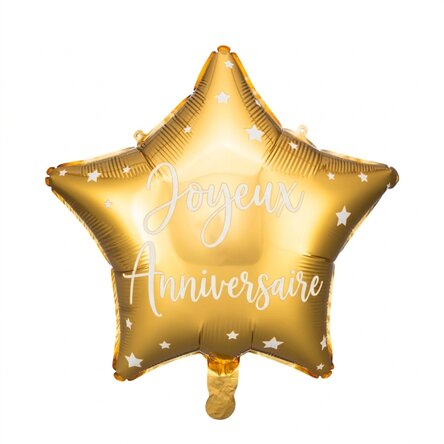 Ballon - étoile dorée « Happy Birthday »