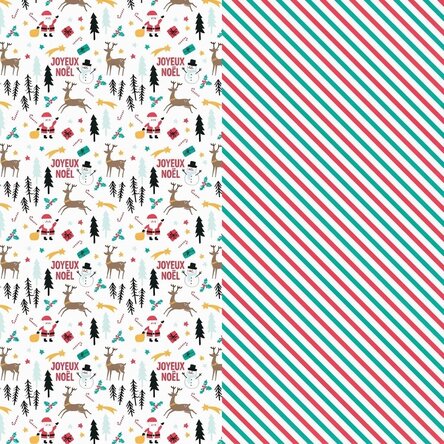 Lot de 2 feuilles de papier d'emballage cadeau « Merry Christmas »