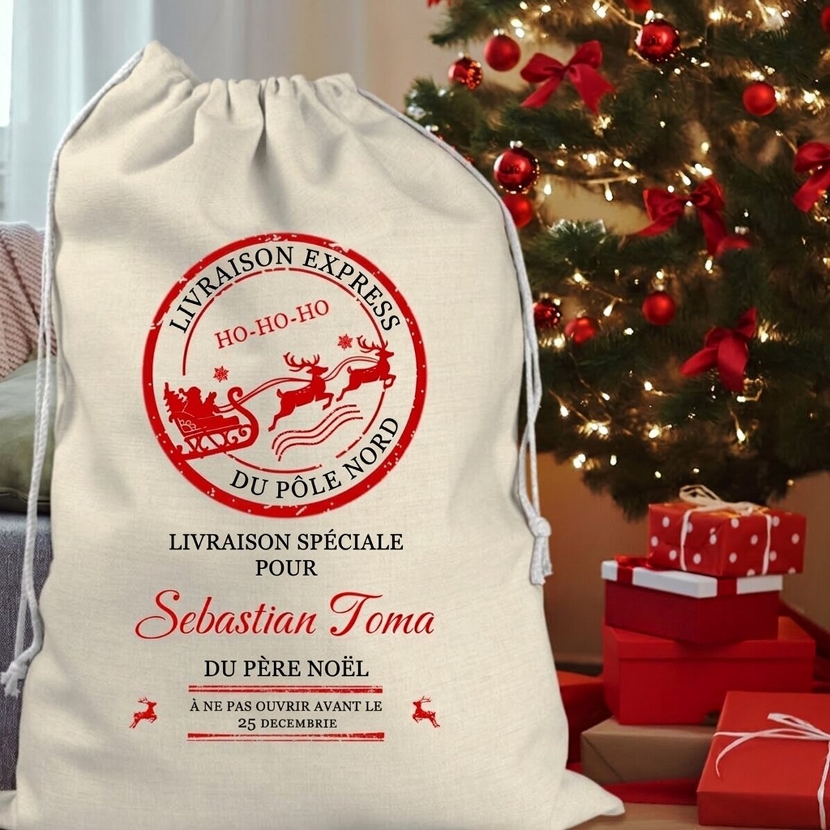 Sac cadeau personnalisé avec inscription - Livraison spéciale