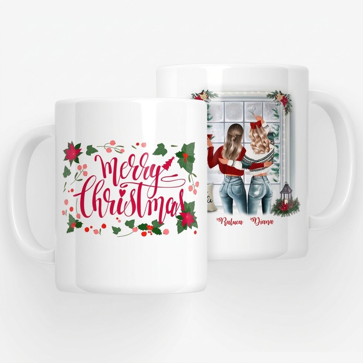 Tasse personnalisée avec un prénom pour les amis - Joyeux Noël