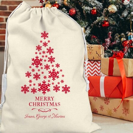 Sac cadeau personnalisé avec inscription - Christmas Tree