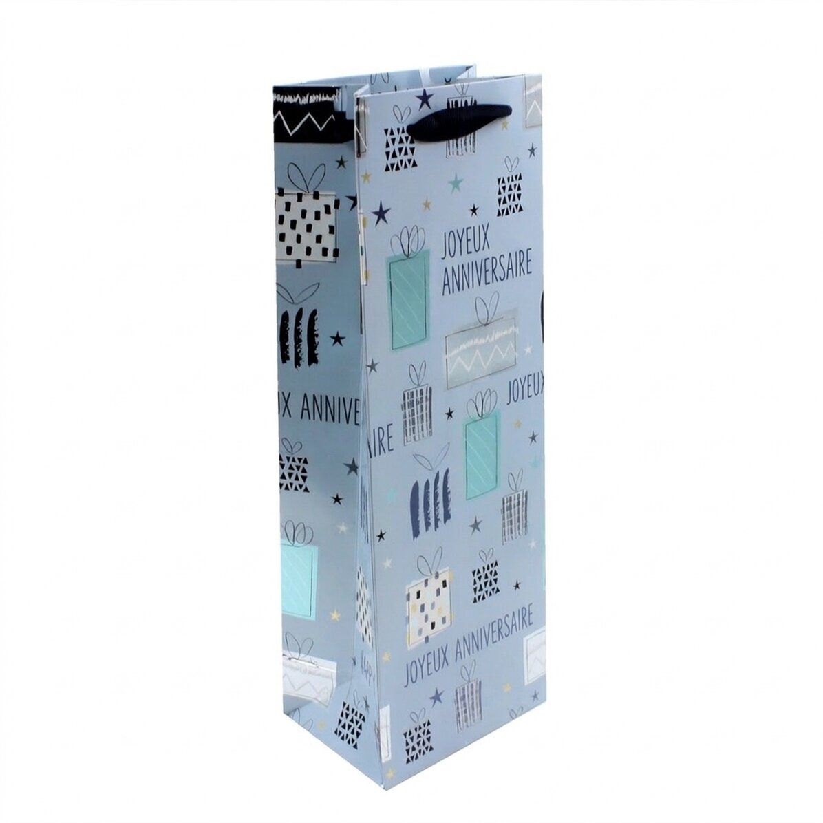 Sachet cadeau pour boissons - modèle « Happy Birthday gifts »