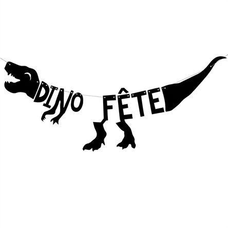 Bannière « Dino Party » sur le thème des dinosaures