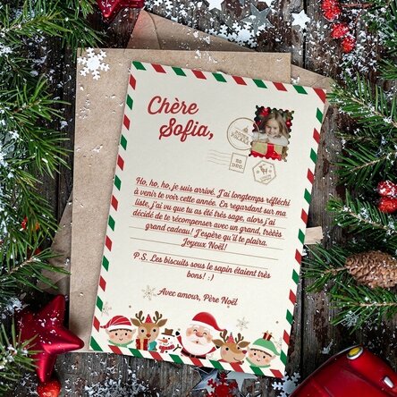 Aimant personnalisé 10 x 15 cm avec texte - Lettre du Père Noël