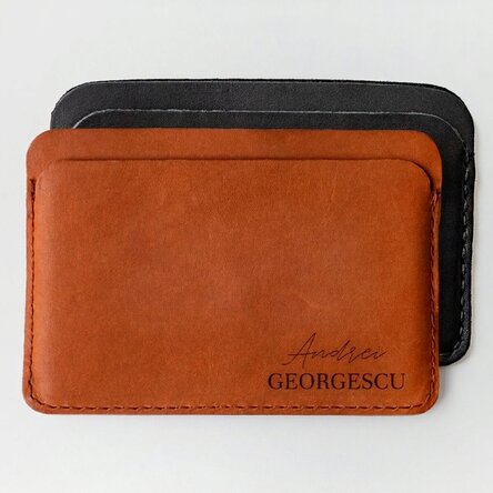 Portefeuille en cuir personnalisé avec 2 noms