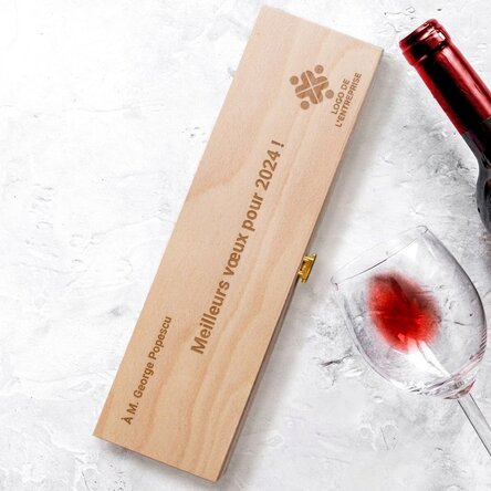 Coffret de vin personnalisé avec logo et message