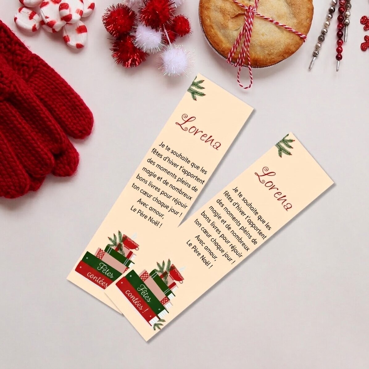 Marque-page personnalisé avec texte - Noël