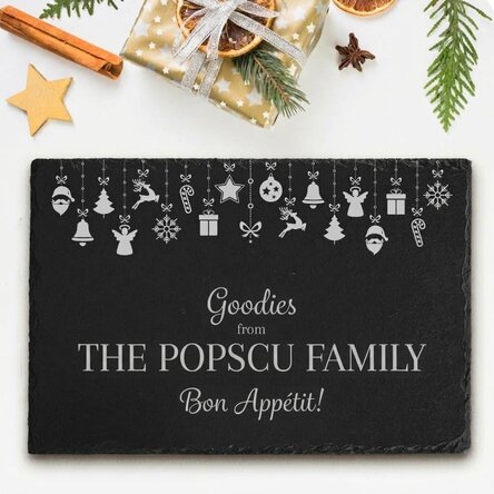 Personalised engraved slate plaque with text - Family treats