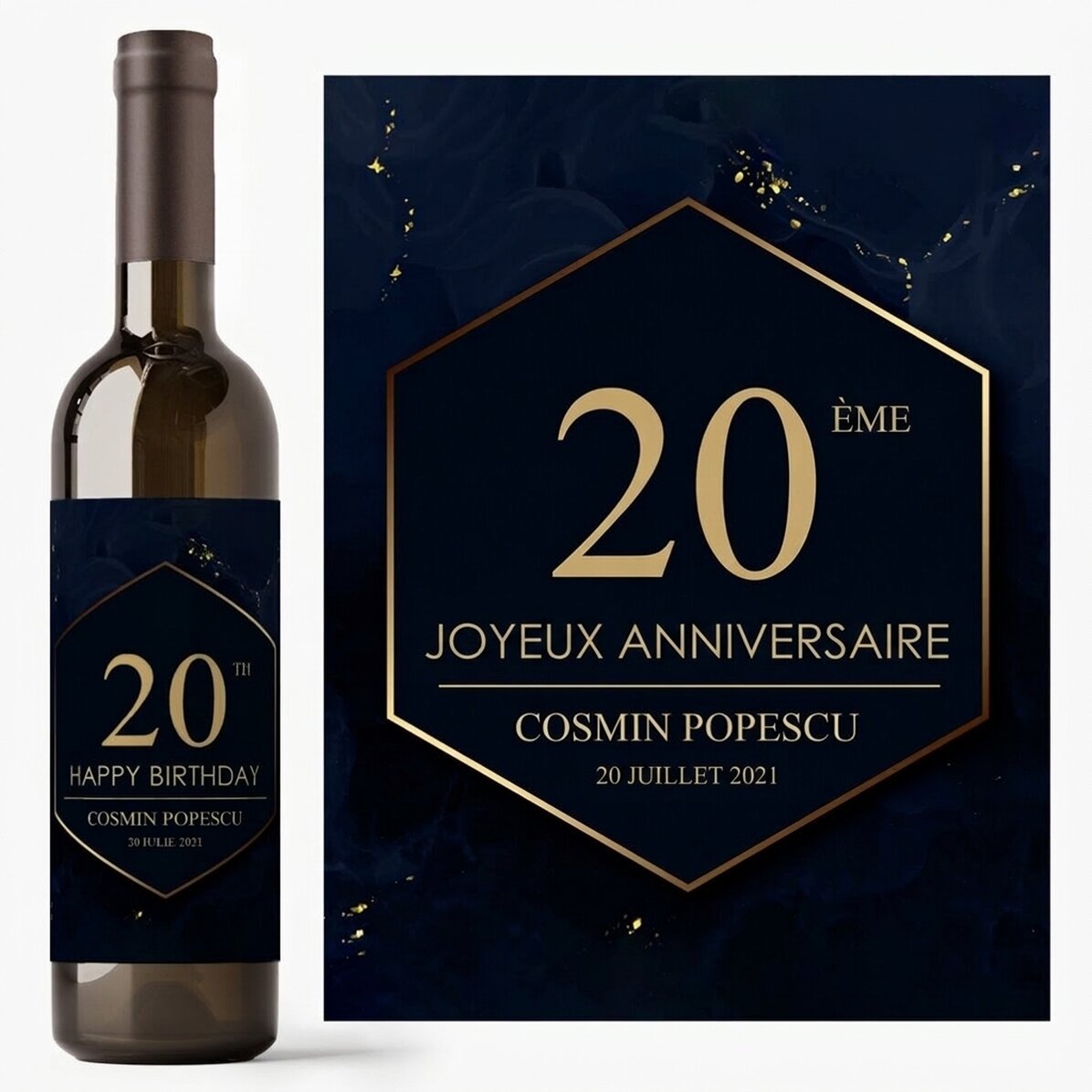 Vin personnalisé avec inscription - « Cheers to your birthday »