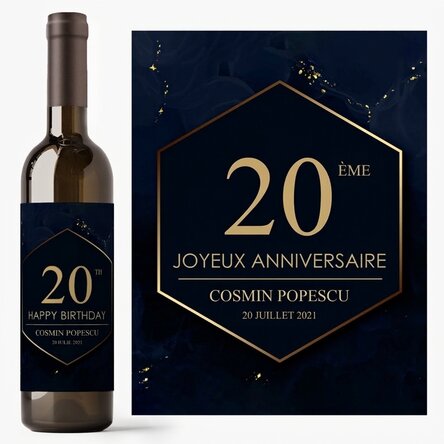 Vin personnalisé avec inscription - « Cheers to your birthday »