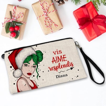 Trousse de maquillage personnalisée avec l'inscription « Live Love Glow »