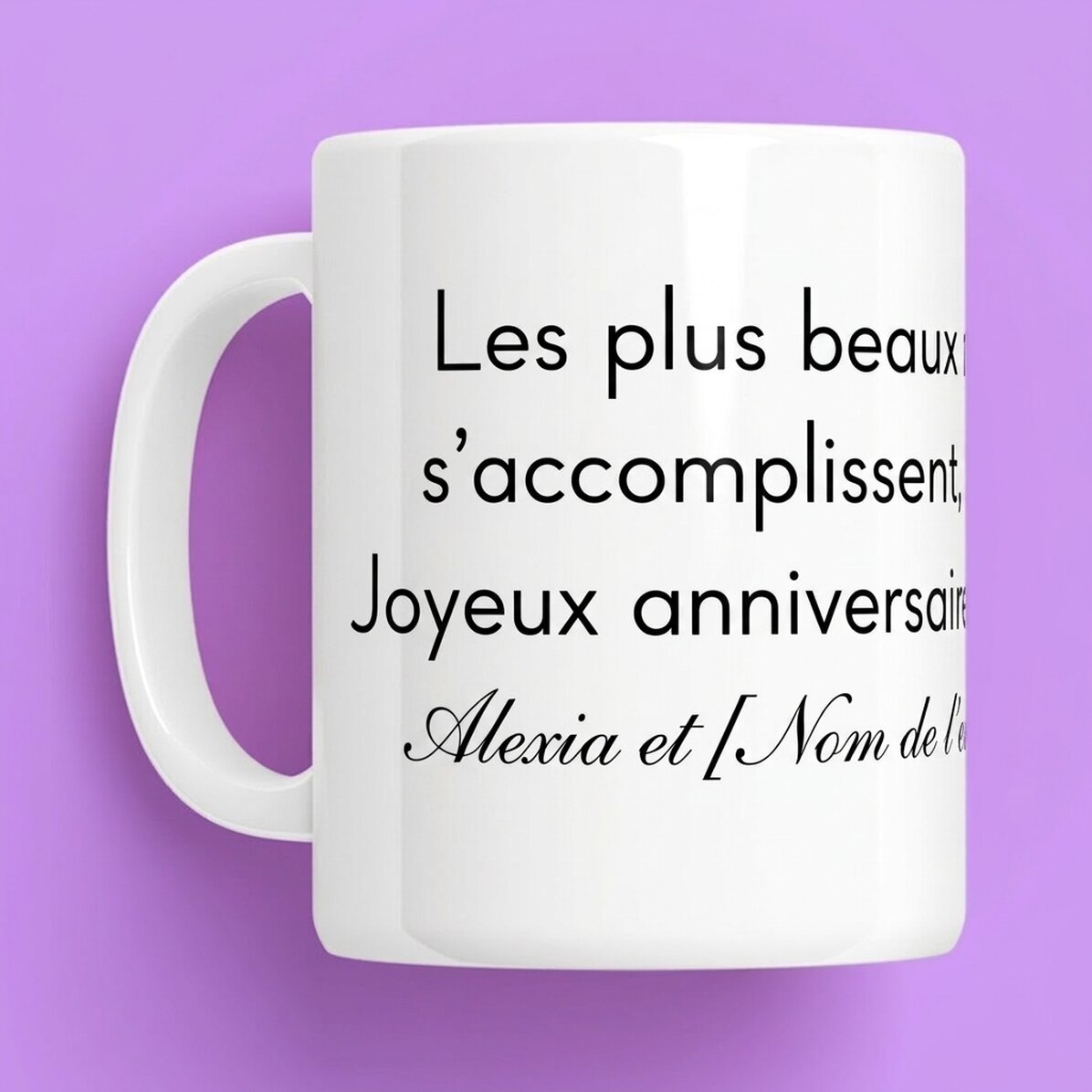 Tasse personnalisée avec un texte - Un message pour vos proches