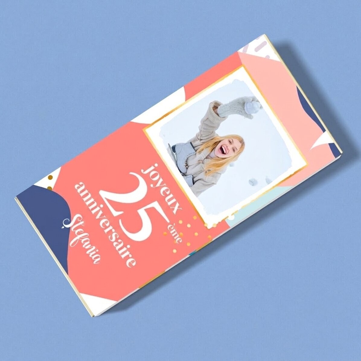 Chocolat personnalisé avec photo et texte - Joyeux anniversaire !