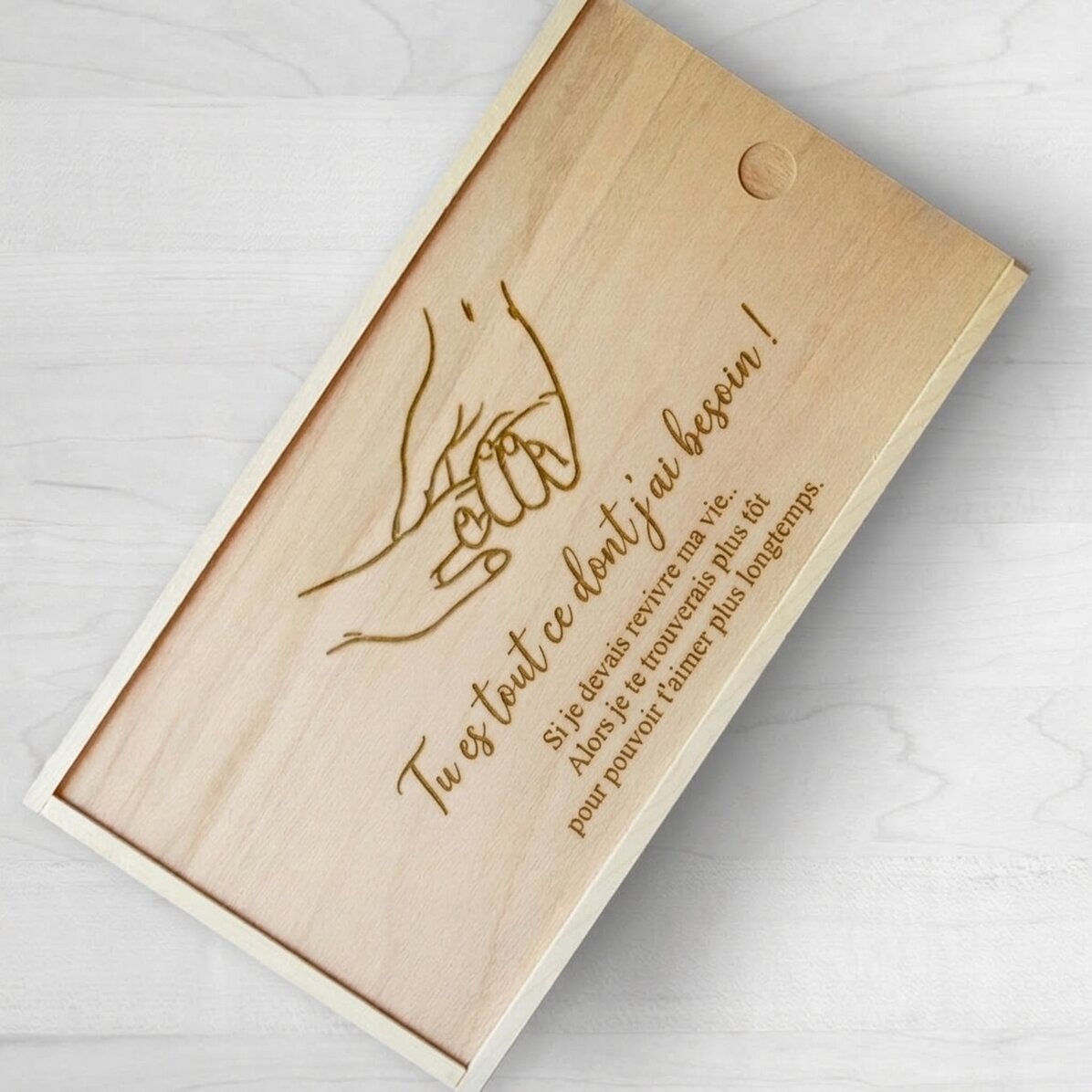 Coffret cadeau personnalisé en bois - Tu es tout ce dont j