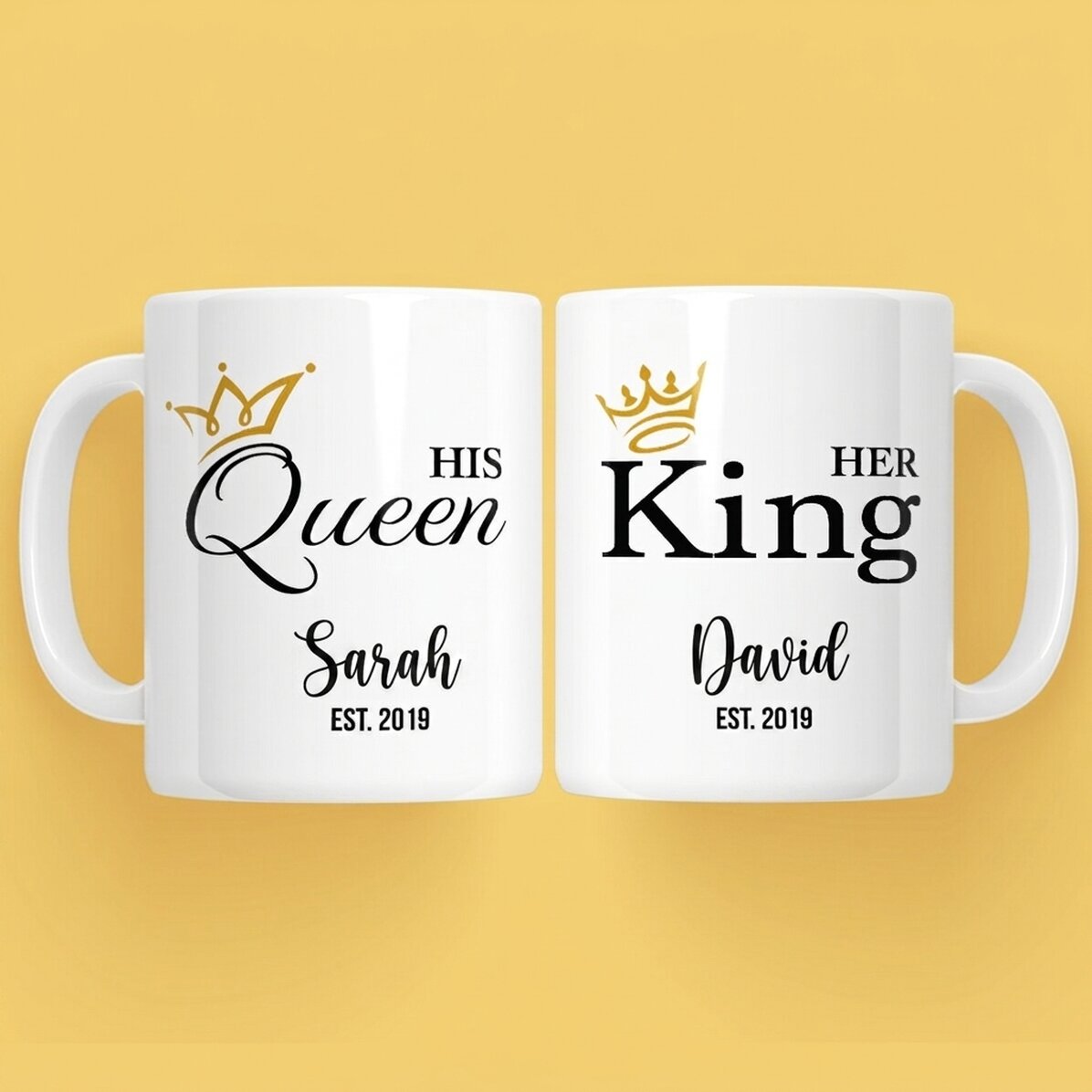 Tasses pour couple avec inscription - King & Queen