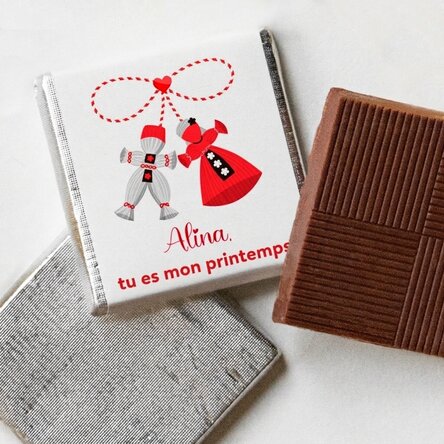 Mini-chocolat personnalisé avec un message d'amour