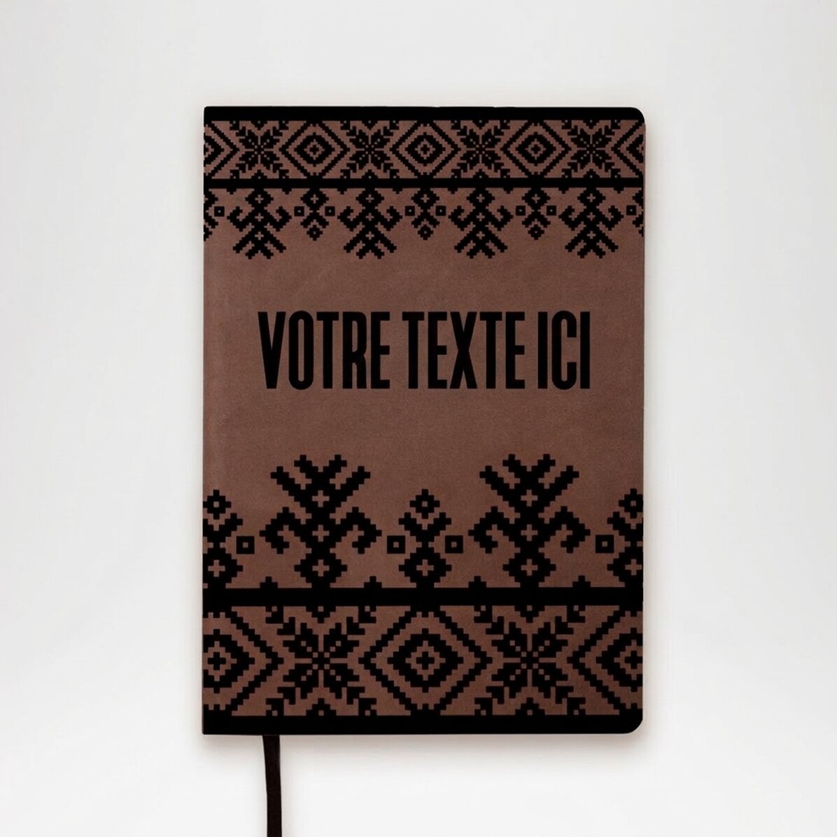 Agenda en cuir personnalisé avec nom - Modèle traditionnel