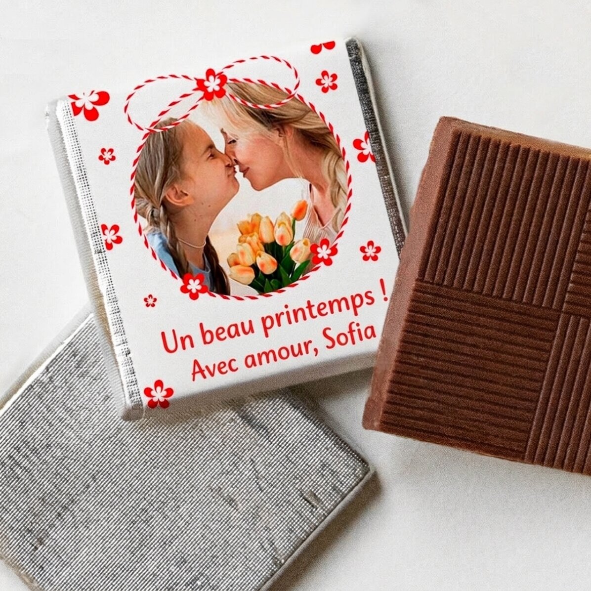 Mini-chocolat personnalisé avec photo et message