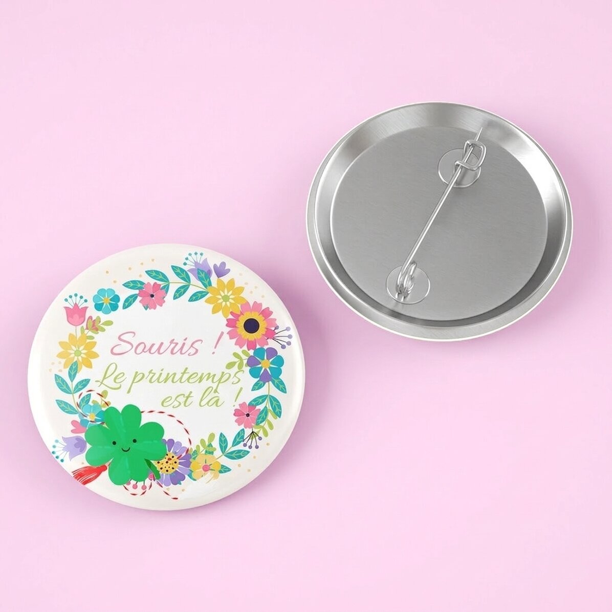 Badge personnalisé avec inscription - Souris !