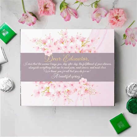 Boîte de bonbons personnalisée avec le message « Un beau printemps ! »