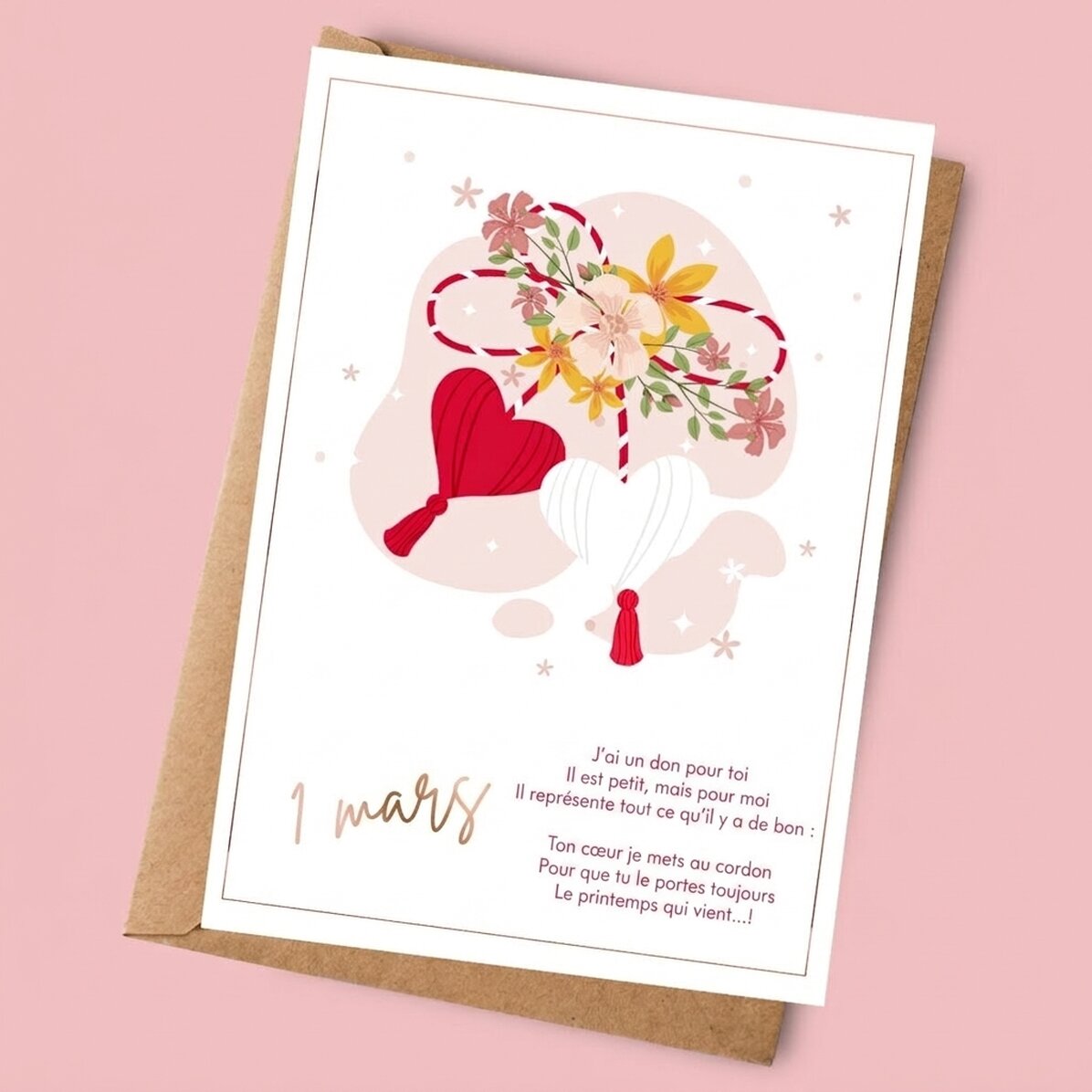 Carte personnalisée avec texte - Belle printemps