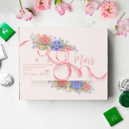 Boîte de bonbons personnalisée avec un message pour maman - 8 mars