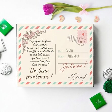 Boîte de bonbons personnalisée avec un texte - Vue