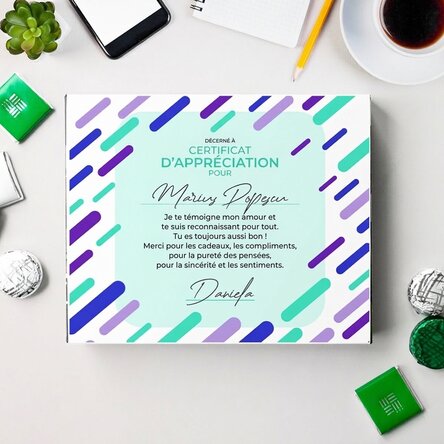 Boîte de bonbons personnalisée avec un message - Remerciements
