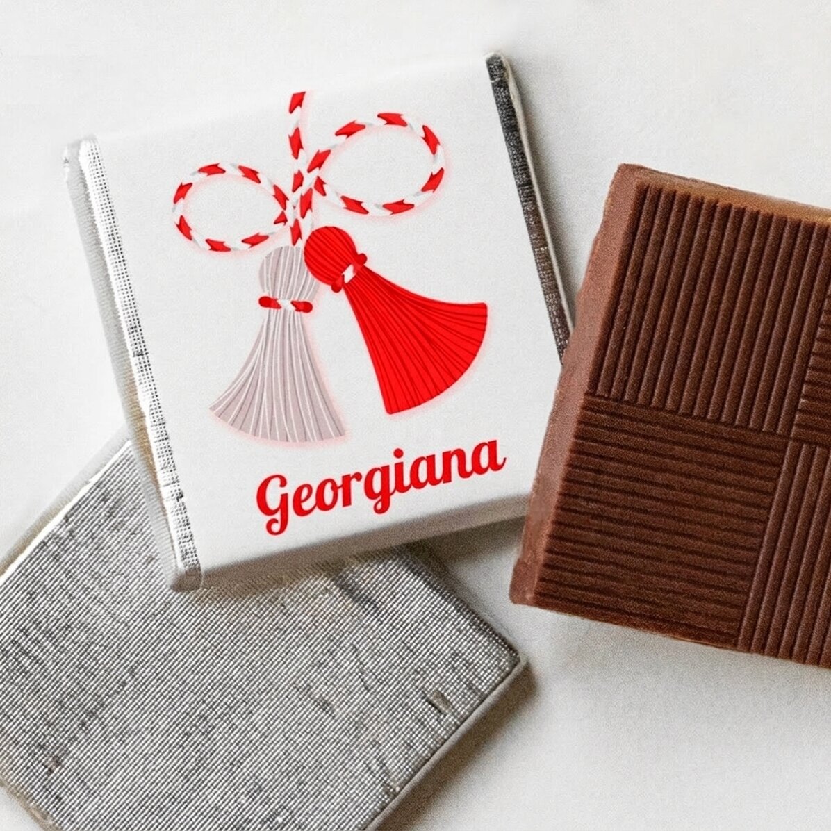 Mini-chocolat personnalisé avec un message affectueux