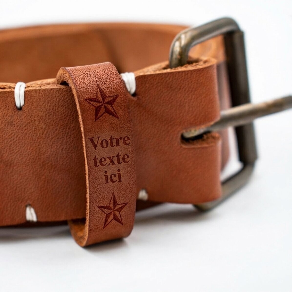 Bracelet en cuir personnalisé avec une initiale - Stars