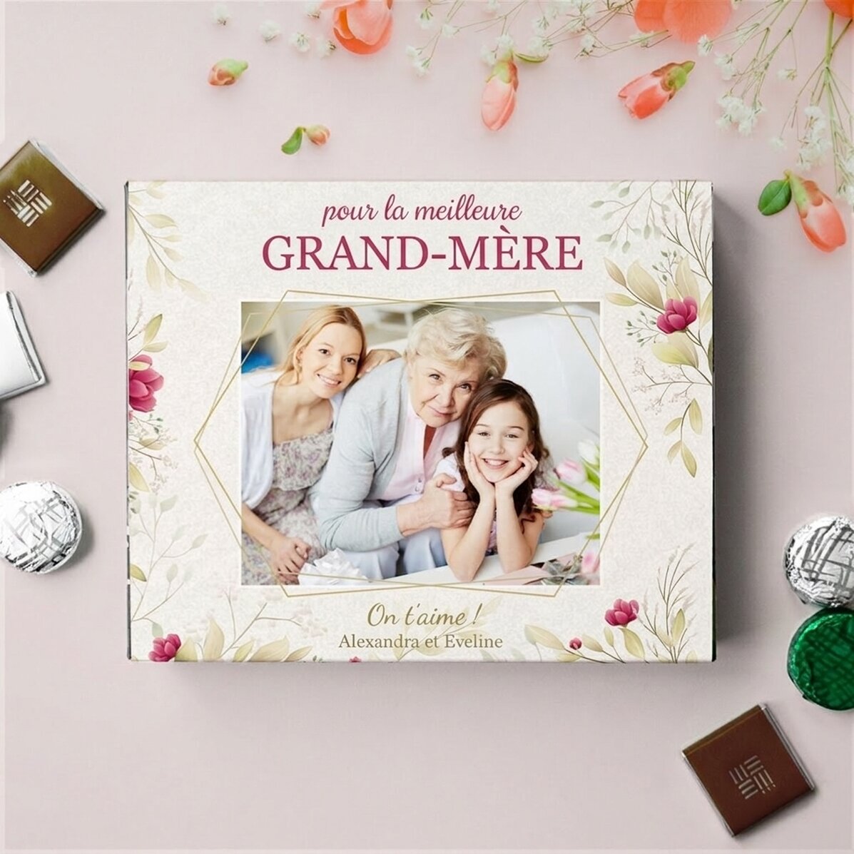 Boîte de bonbons personnalisée avec photo et message - La meilleure