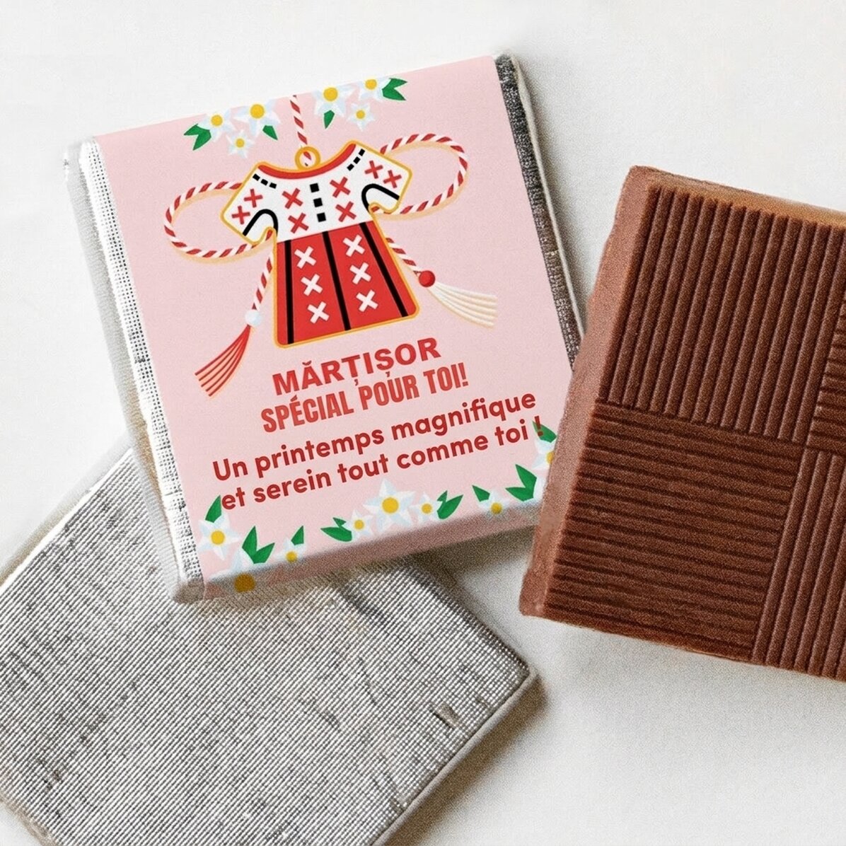 Mini-chocolat personnalisé avec un message traditionnel