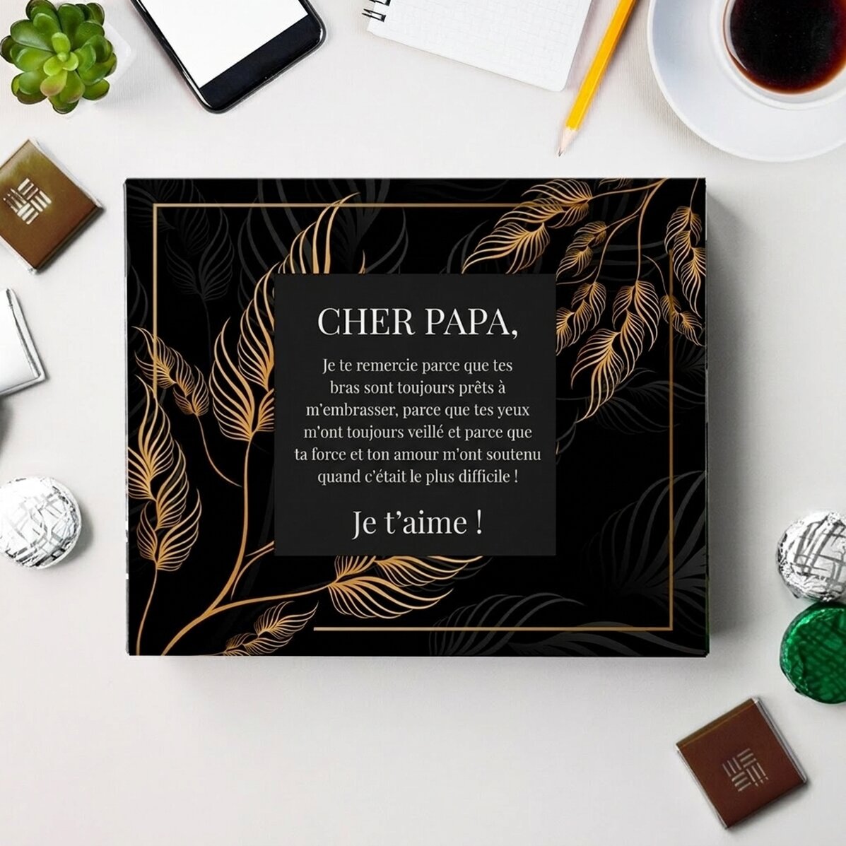 Boîte de bonbons personnalisée avec inscription - « Cher papa »