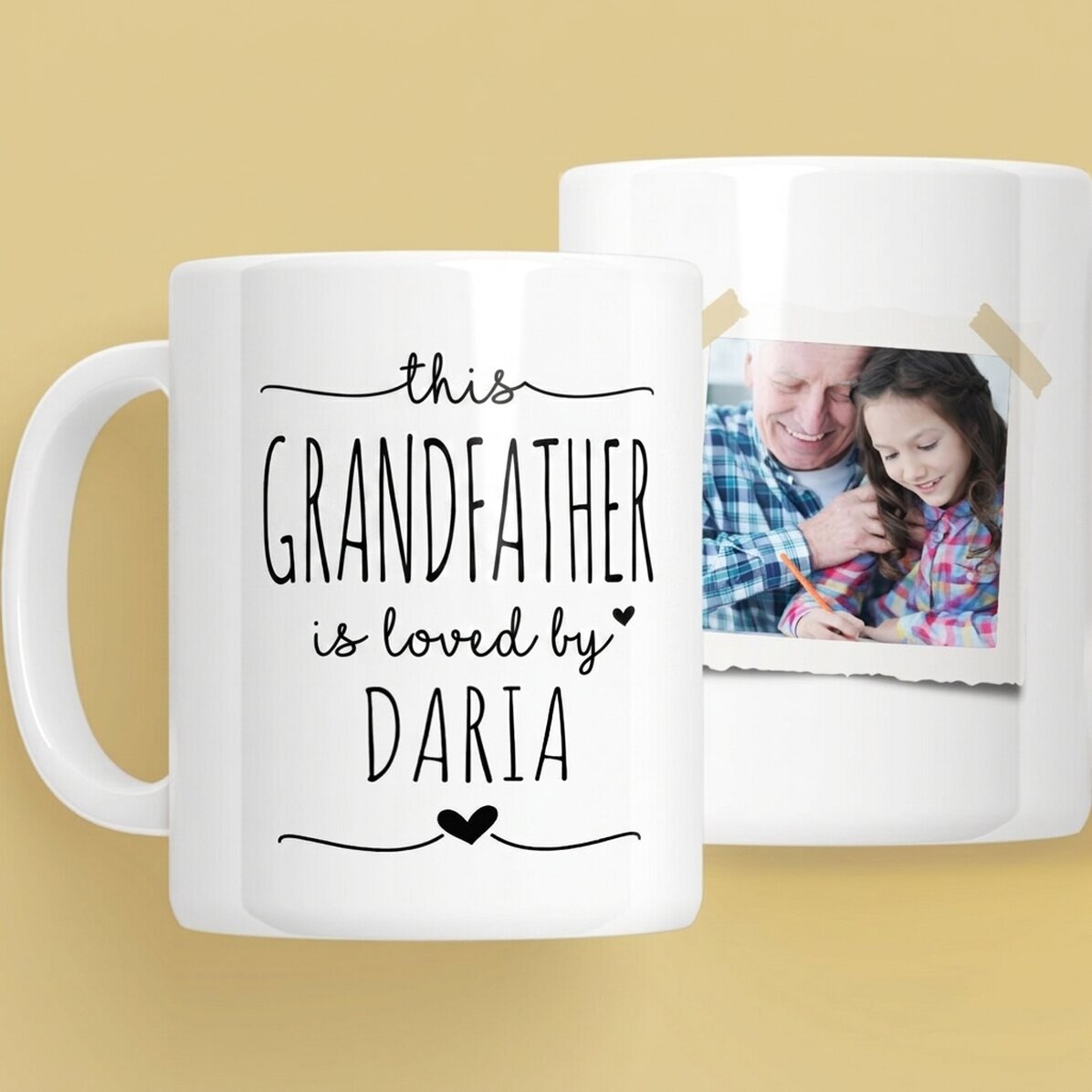 Tasse personnalisée avec texte et photo - Mon cher grand-père