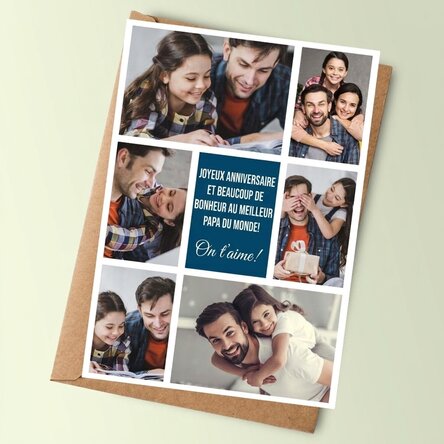 Carte personnalisée avec photos et message - Avec toute mon affection