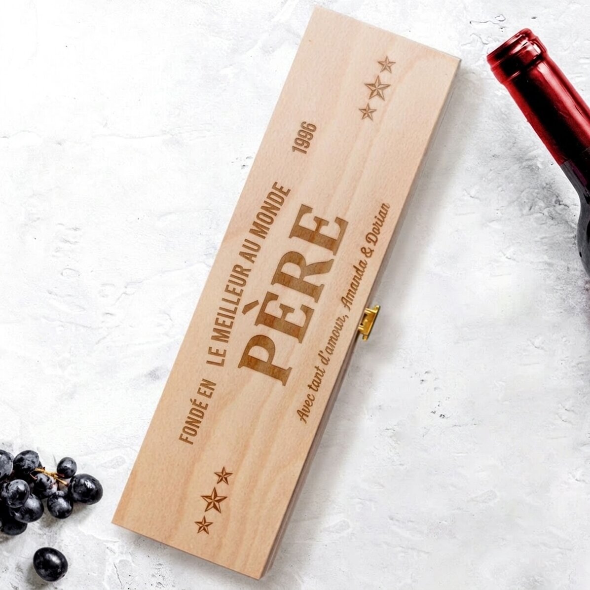 Coffret de vin personnalisé avec message - The best