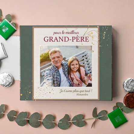 Boîte de bonbons personnalisée avec photo et message – pour le meilleur GRAND-PÈRE