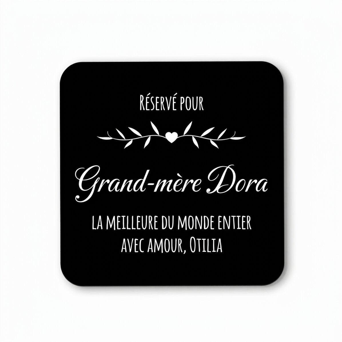 Porte-verre personnalisé avec inscription - Réservé