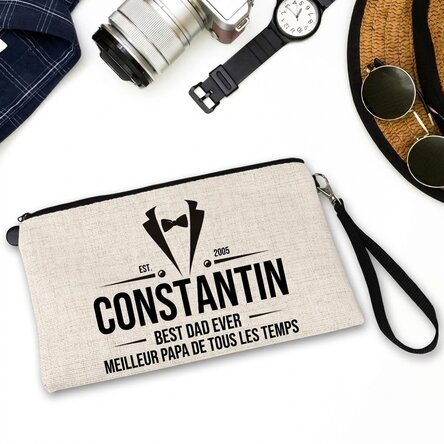 Trousse d'accessoires pour homme personnalisée avec un texte - Élégante