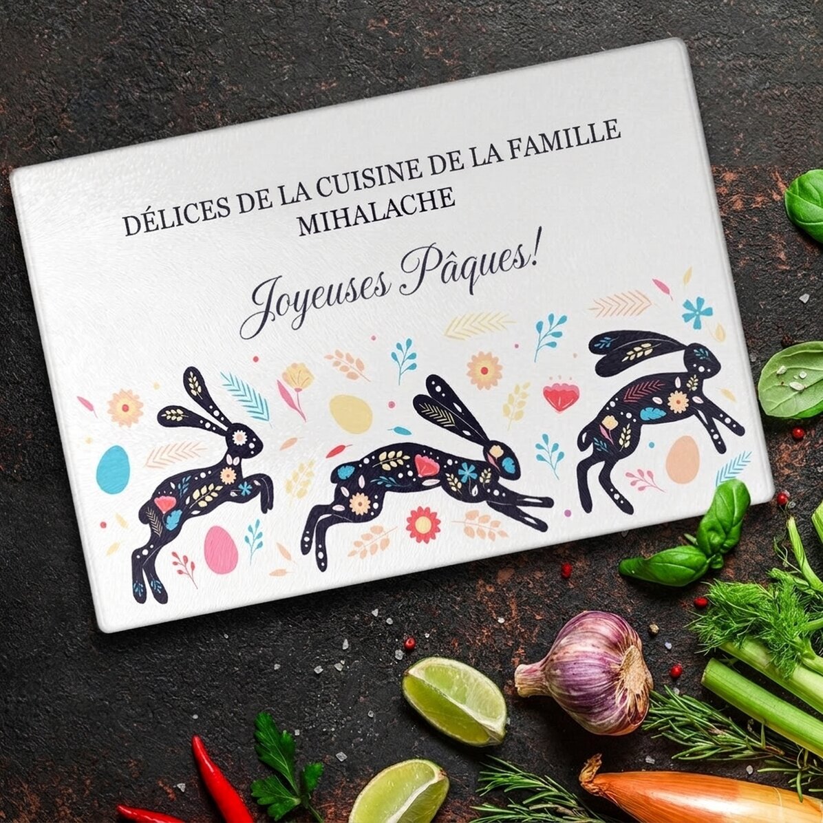 Casse-verre personnalisé avec inscription - Joyeuses Pâques !