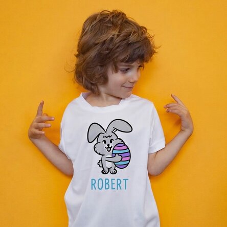 T-shirt de sport pour enfants personnalisé avec un prénom - Lapin