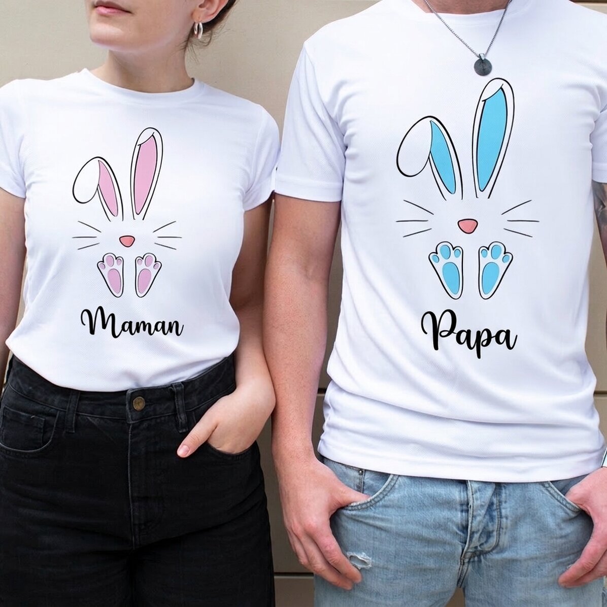 T-shirt de sport personnalisé avec prénom - Lapin