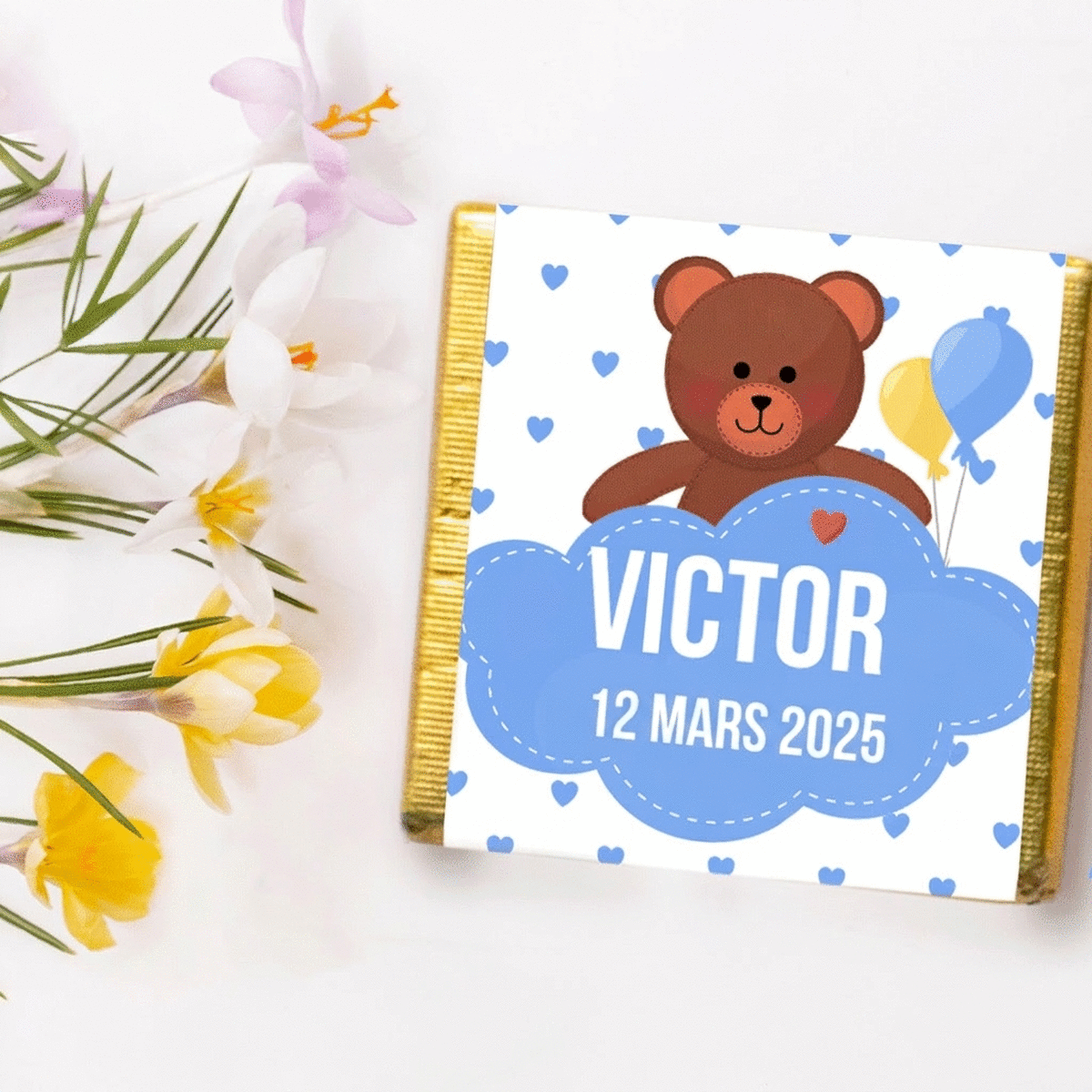 Mini-chocolat personnalisé - Cadeau de baptême