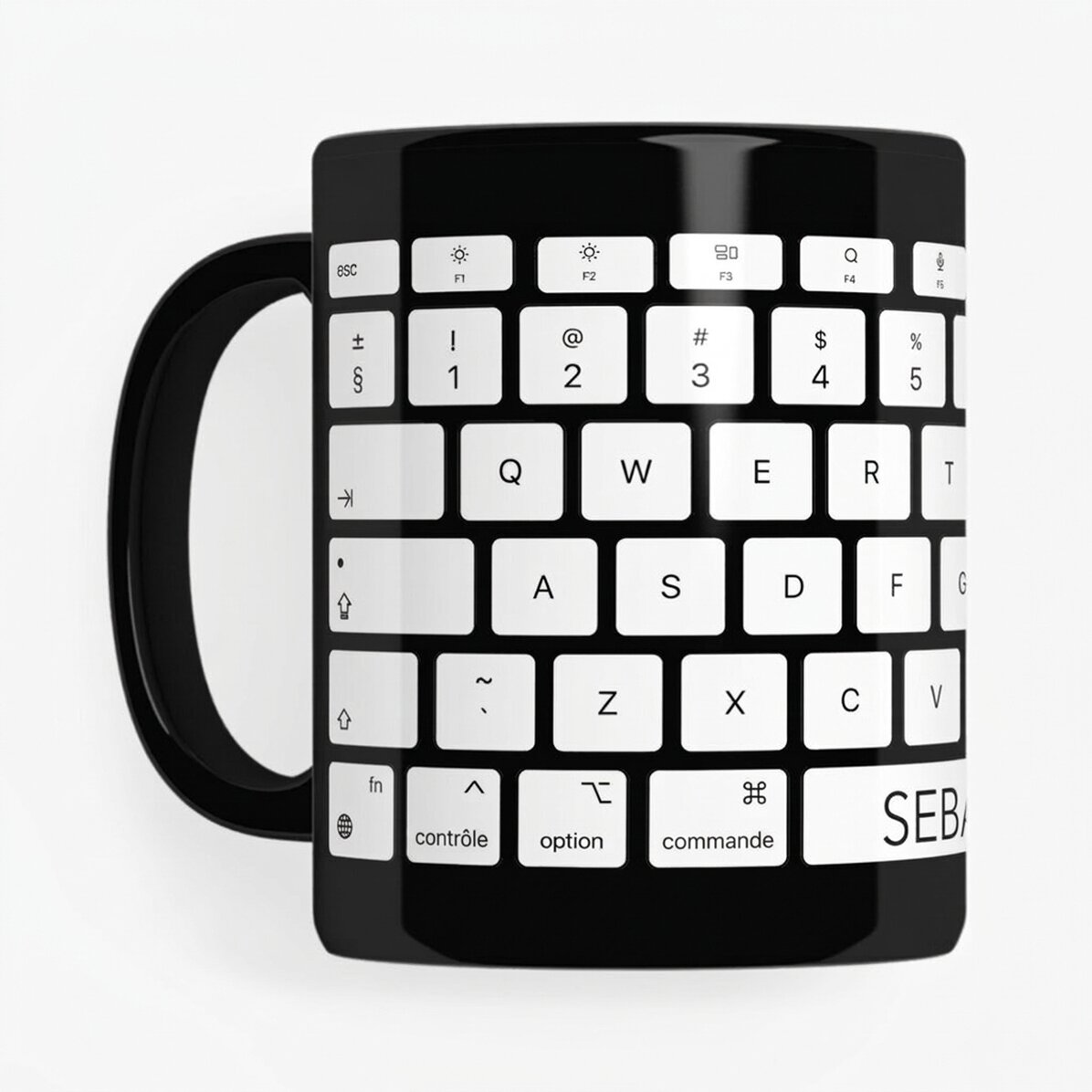 Tasse noire personnalisée avec inscription pour les programmeurs et les employés de bureau